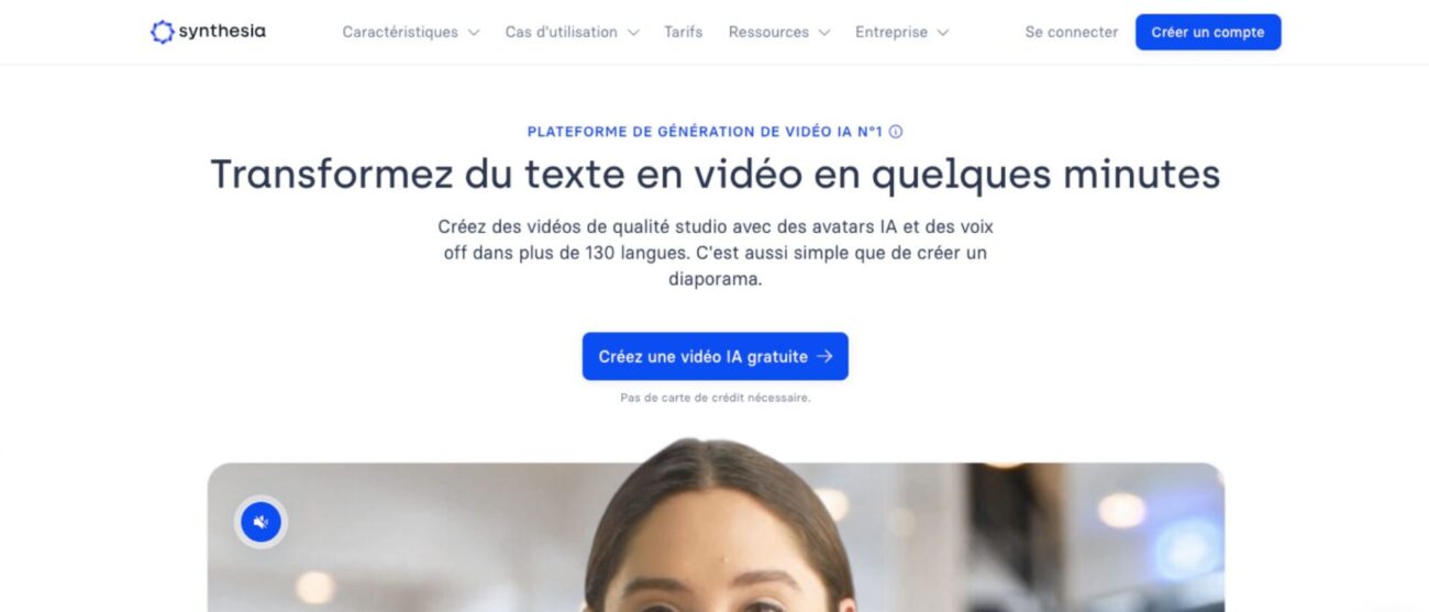 Outils IA pour créer des vidéos - Synthesia