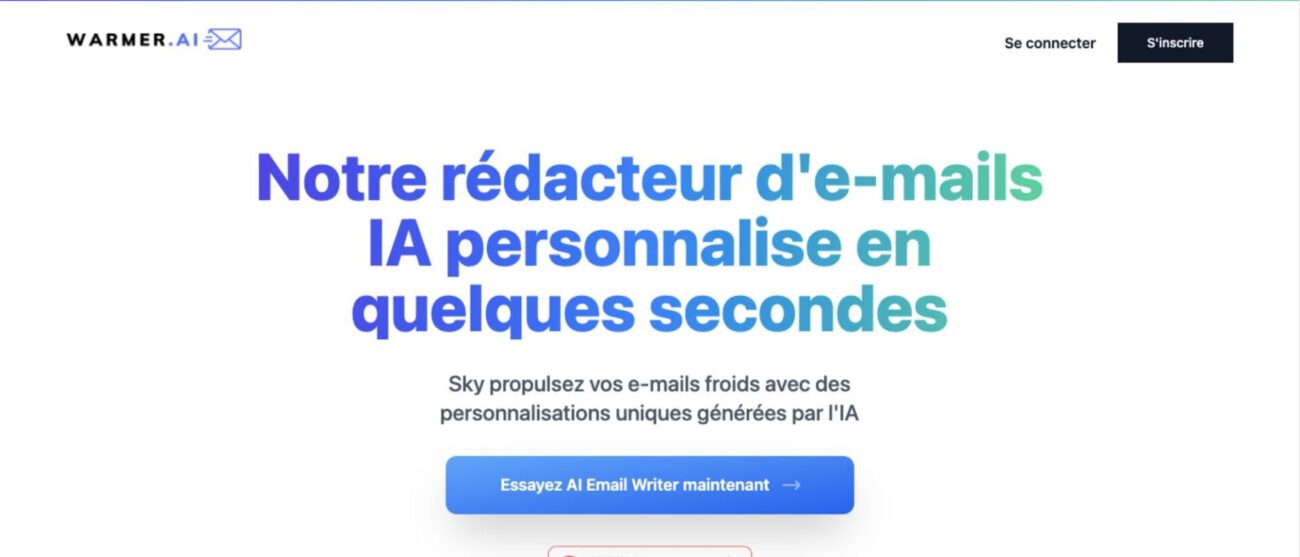 Outils IA pour l'E-mailing - Warmer AI