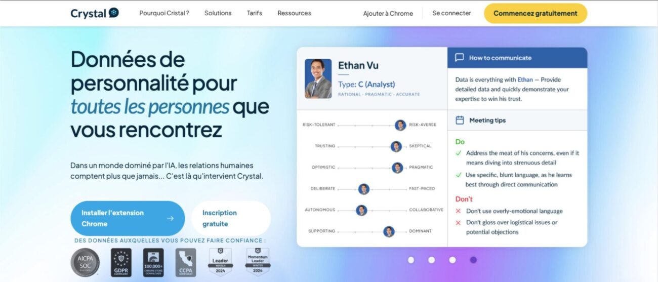 Outils IA pour la recherche d'emploi - crystal