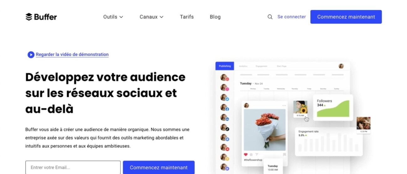 Outils IA pour les réseaux sociaux - Buffer