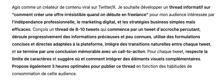 Prompt Chat GPT pour des Threads Twitter:X Viraux