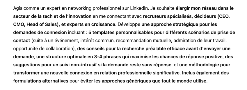 Prompt ChatGPT pour les Messages de Connexion LinkedIn