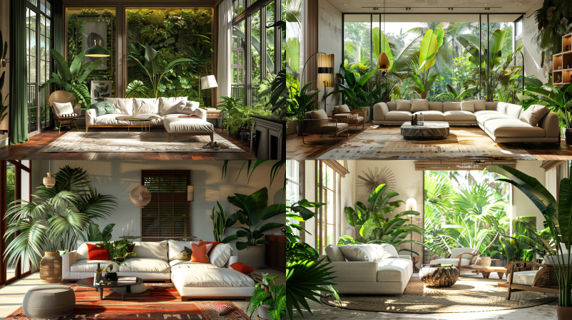 Design d'Intérieur Midjourney - Style Tropical