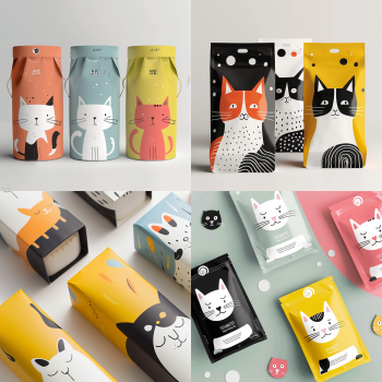 Design de Packaging Midjourney - Alimentation pour chat