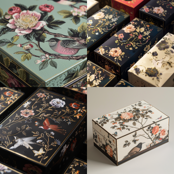 Design de Packaging Midjourney - Box Rococo