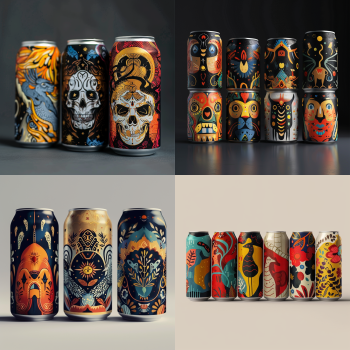 Design de Packaging Midjourney - Canettes de bière