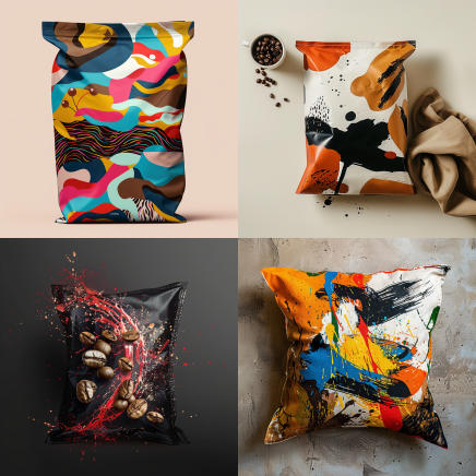 Design de Packaging Midjourney - Sac de café Impressionnisme