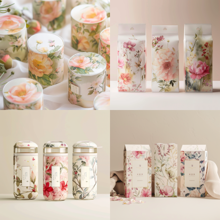 Design de Packaging Midjourney - Thé aux Roses