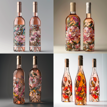 Design de Packaging Midjourney - Vin Rosé