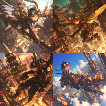 Image Anime Midjourney - Style Steam Punk