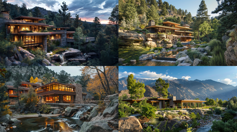 Image d'Architecture Midjourney - Frank Lloyd Wright