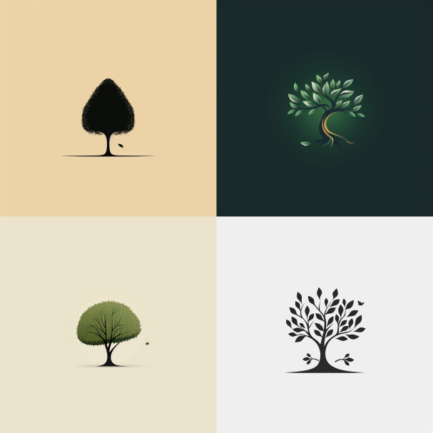 Logo Midjourney - Arbre Minimaliste