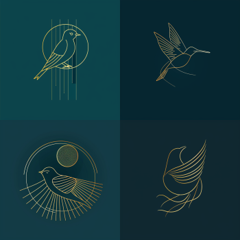 Logo Midjourney Oiseau - Lignes et formes