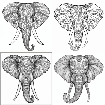 Midjourney Livre de Coloriage - Éléphant