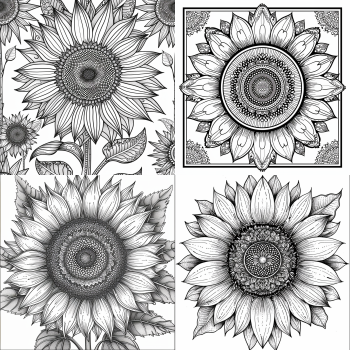 Midjourney Livre de Coloriage - Fleur