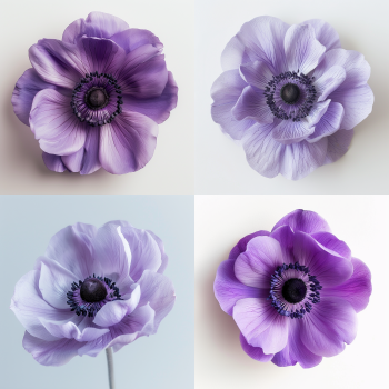 Midjourney pour l'Art Floral - Anémone Violette