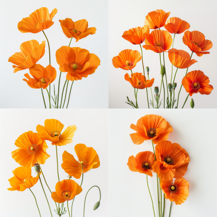 Midjourney pour l'Art Floral - Coquelicots Oranges