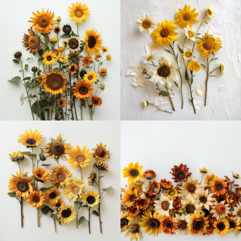 Midjourney pour l'Art Floral - Tournesols Mixtes