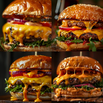 Photographie Culinaire Midjourney - Cheeseburger