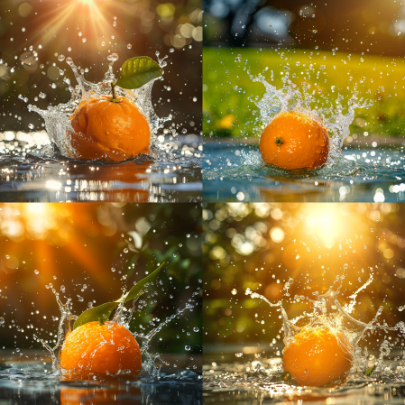 Photographie Culinaire Midjourney - Orange Splash