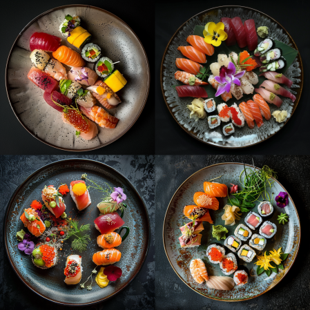 Photographie Culinaire Midjourney - Sushis