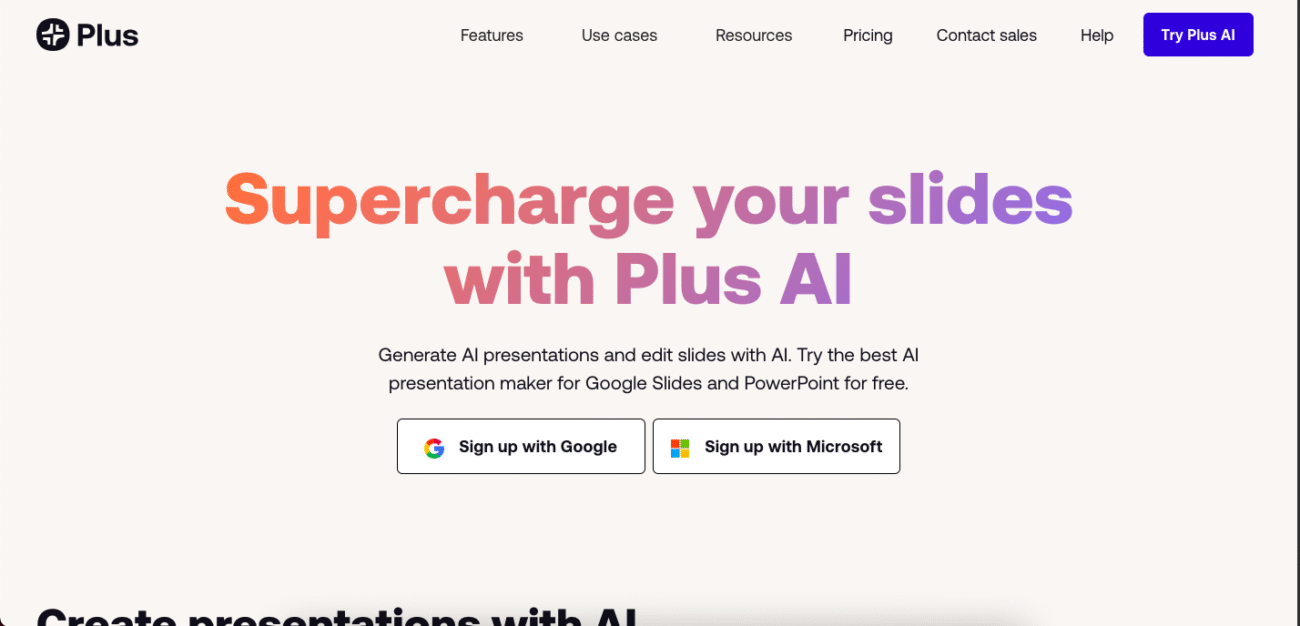 Plus AI - Outils IA pour Créer des Présentations