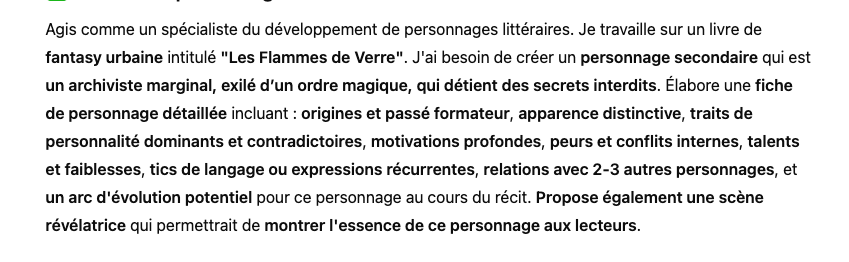 Prompt ChatGPT pour Créer des Personnages Complexes