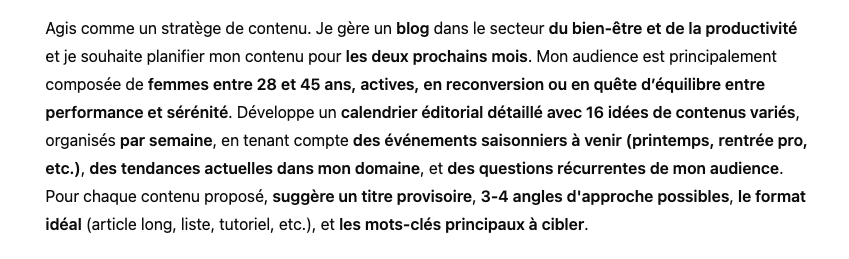 Prompt ChatGPT pour Développer un Calendrier Éditorial