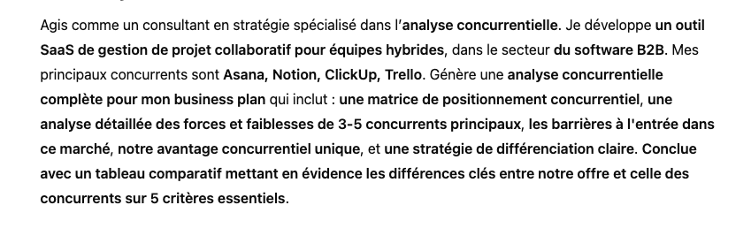 Prompt ChatGPT pour l'Analyse Concurrentielle