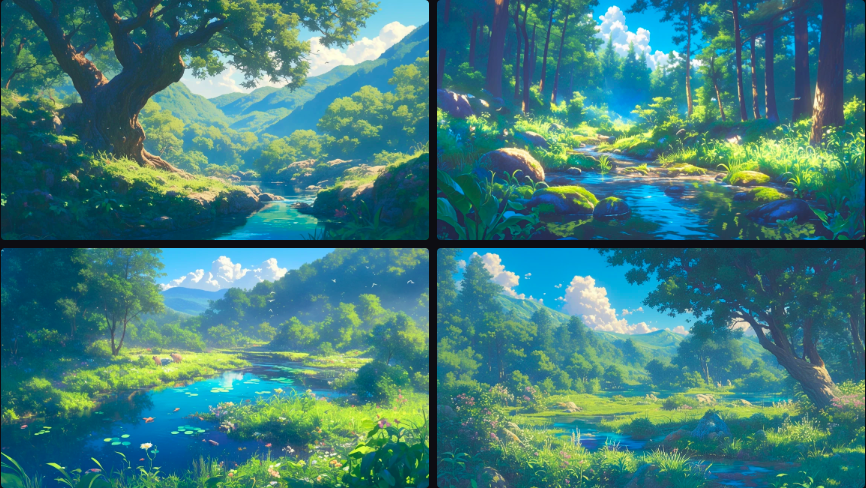 Prompt Midjourney pour Créer des Images Anime & Manga de Paysage Naturel