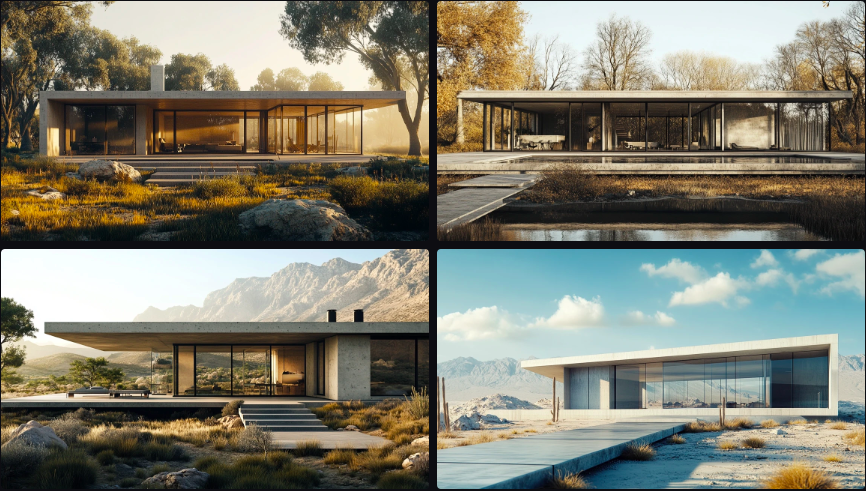 Prompt Midjourney pour l'Architecture Moderne Minimaliste