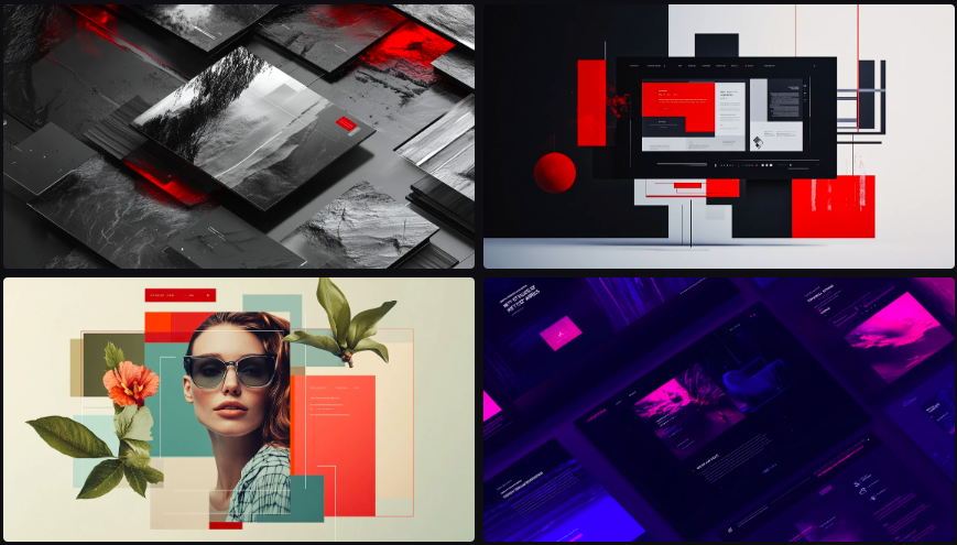 Prompt Midjourney pour l'UI et le Web Design d'un Portfolio Créatif