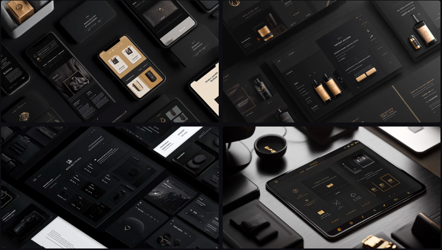 Prompt Midjourney pour l'UI et le Web Design d'un Site E-commerce Luxe