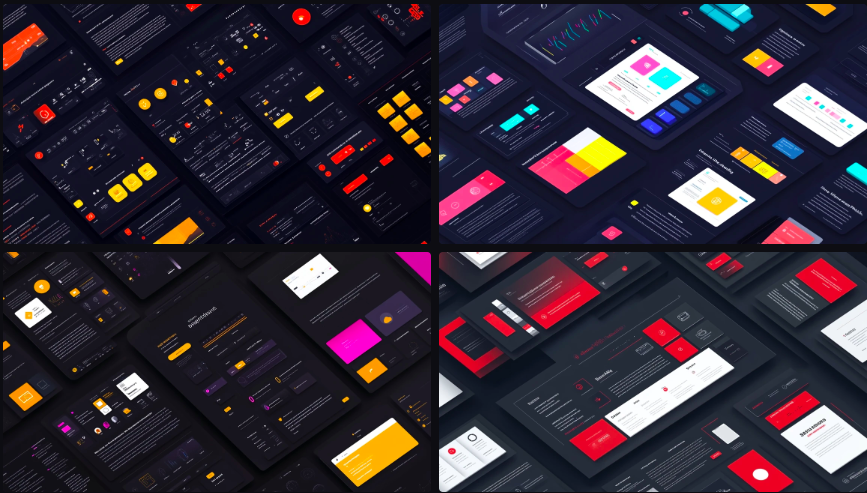 Prompt Midjourney pour l'UI et le Web Design d'un Système de Design
