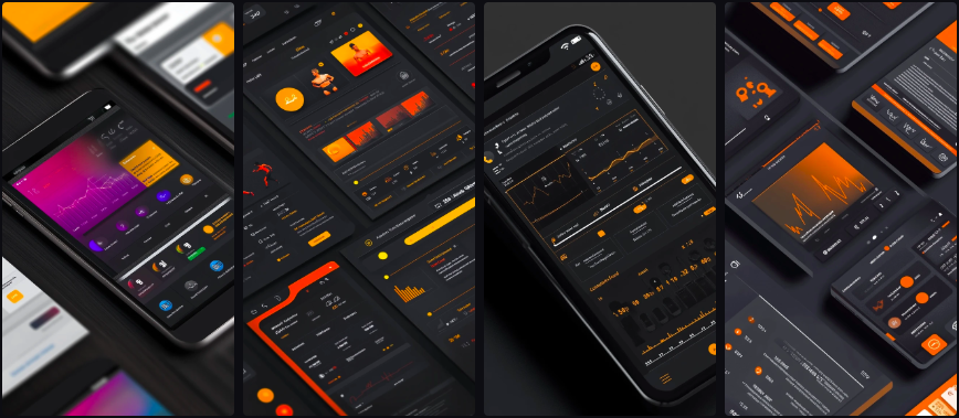 Prompt Midjourney pour l'UI et le Web Design d'une Application Mobile de Fitness