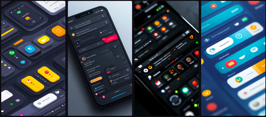 Prompt Midjourney pour l'UI et le Web Design d'une Application de Messagerie