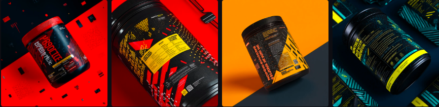 Prompt Midjourney pour le Design de Packaging de Produits de Sport