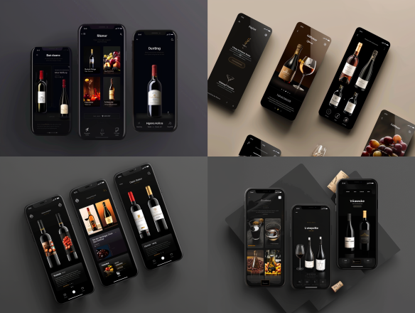 UI Web Design Midjourney - Application de Vin