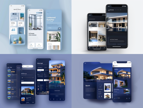 UI Web Design Midjourney - Immobilier