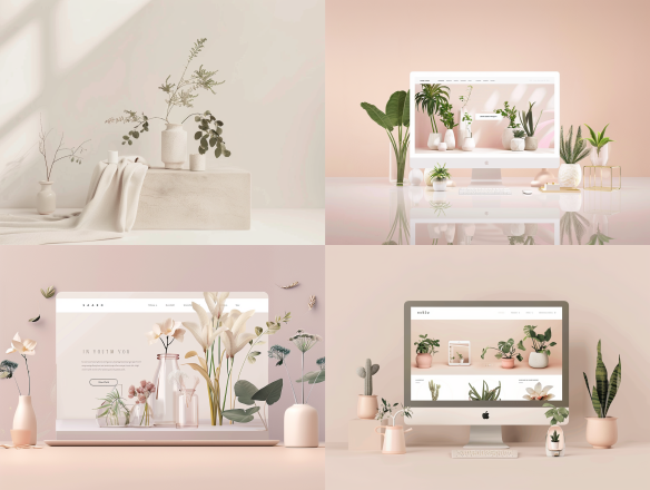 UI Web Design Midjourney - Plantes