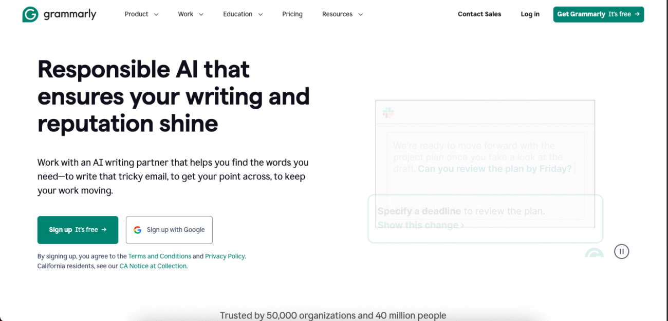 Grammarly - Détecteurs de ChatGPT