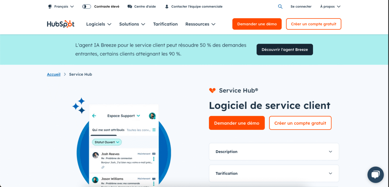 Hubspot - outils IA pour le service client