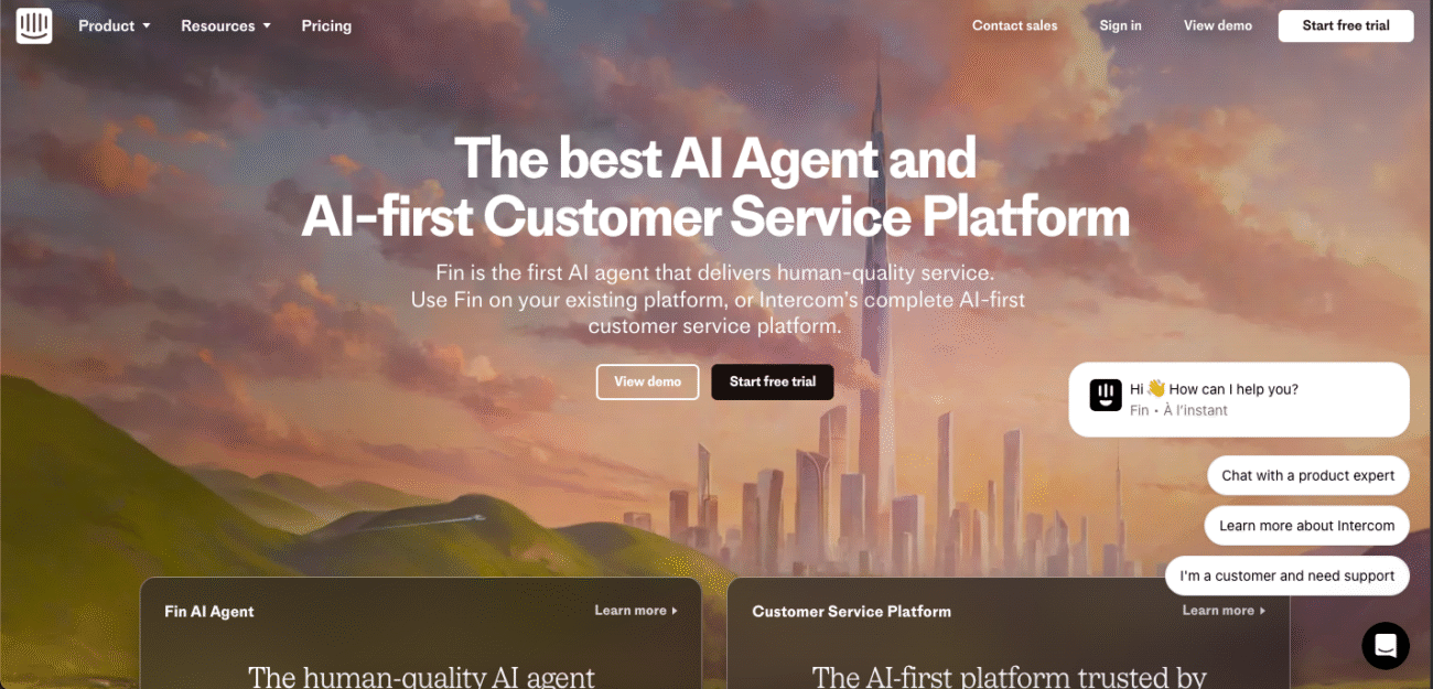 Intercom - outils IA pour le service client