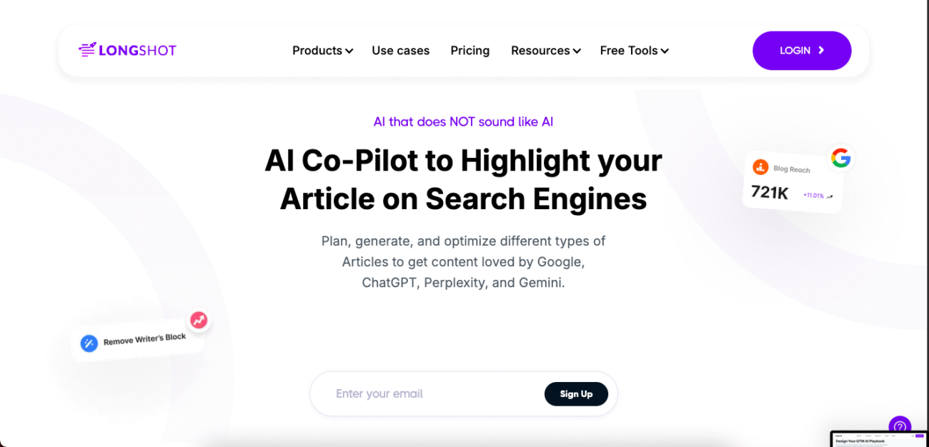 Longshot - Outils IA pour l'E-mailing