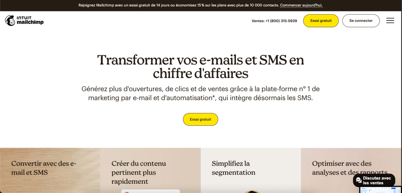 Mailchimp - Outils IA pour l'E-mailing