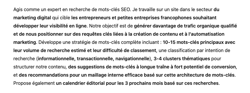 Prompts ChatGPT pour l'Analyse de Mots-clés Stratégiques