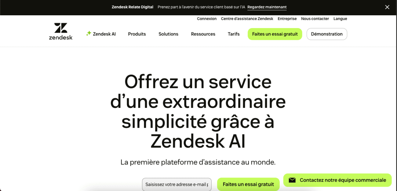 Zendesk - outils IA pour le service client